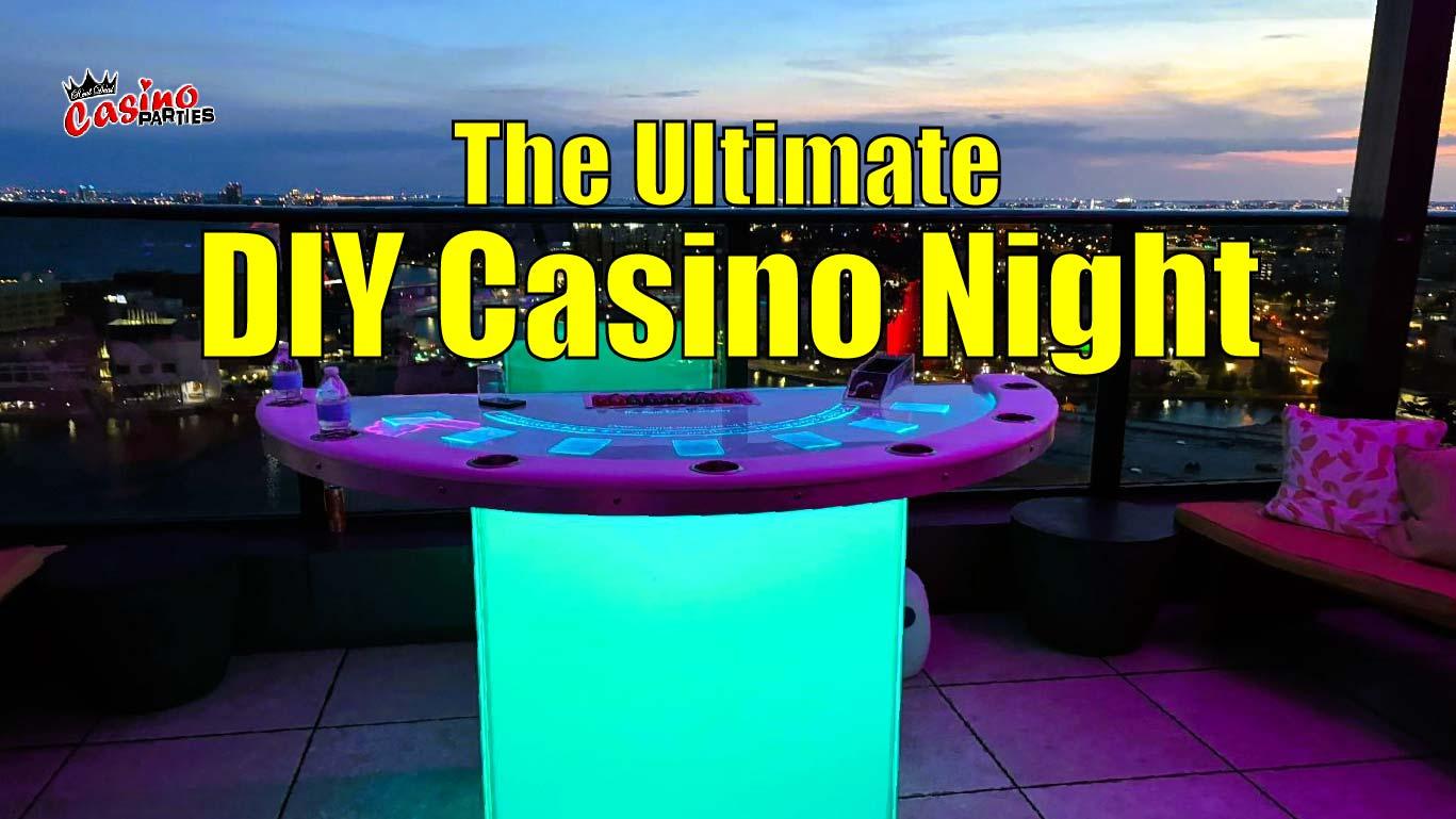 High-end professional LED blackjack table rental for a DIY casino night